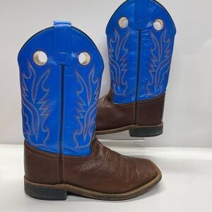Old West Kids Boots - Blue and Brown
